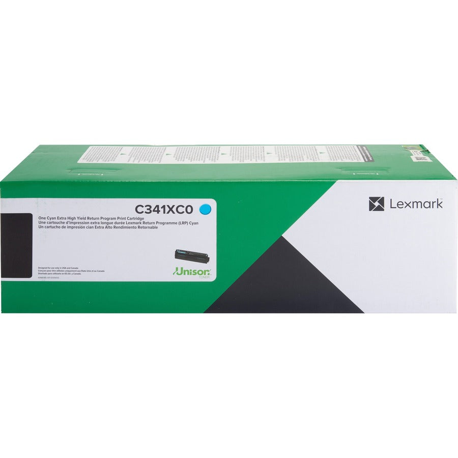 Lexmark Unison Original Extra High Yield Laser Toner Cartridge - Cyan - 1 Each C341XC0