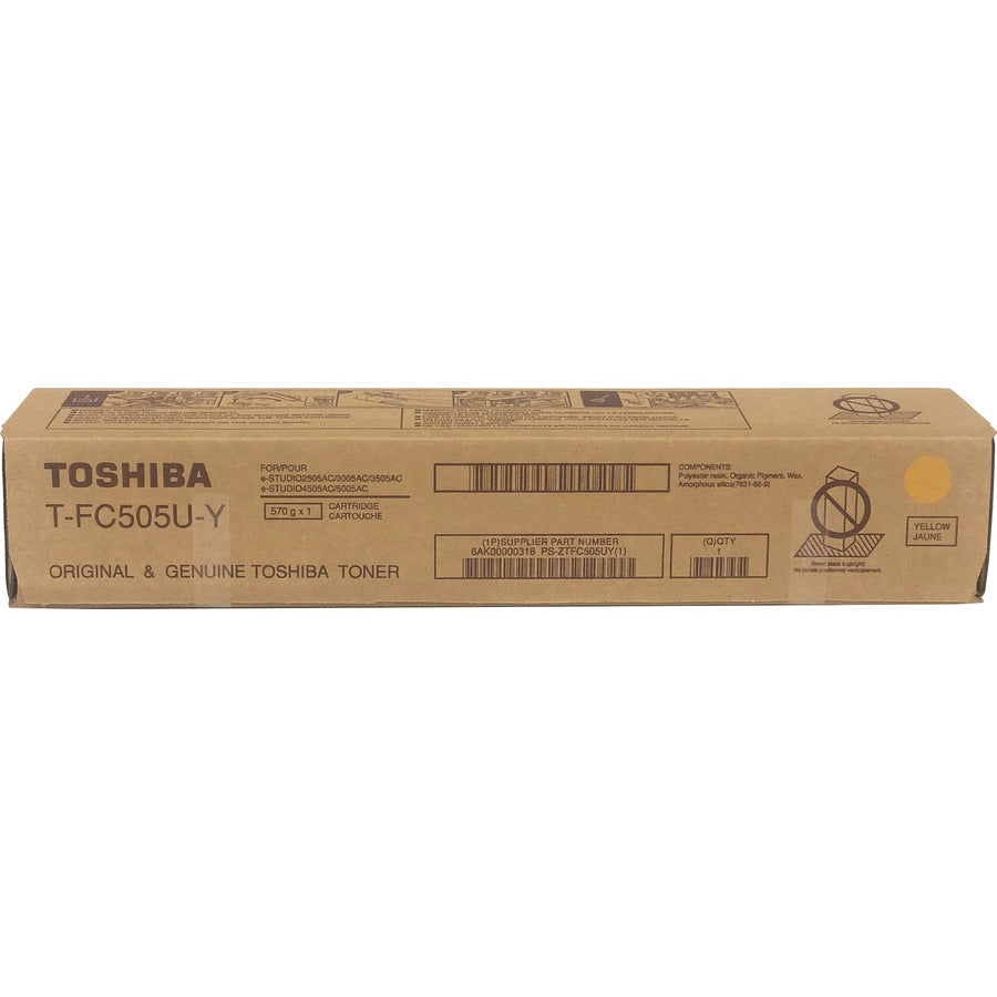 Toshiba Original High Yield Laser Toner Cartridge - Yellow - 1 Each TFC505UY