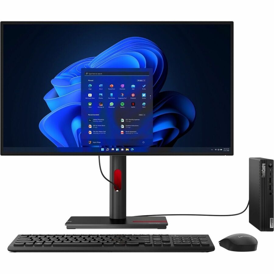 Lenovo ThinkCentre M80q Gen 3 11U10054US Desktop Computer - Intel Core i5 12th Gen i5-12500T - vPro Technology - 16 GB - 256 GB SSD - Tiny - Black 11U10054US