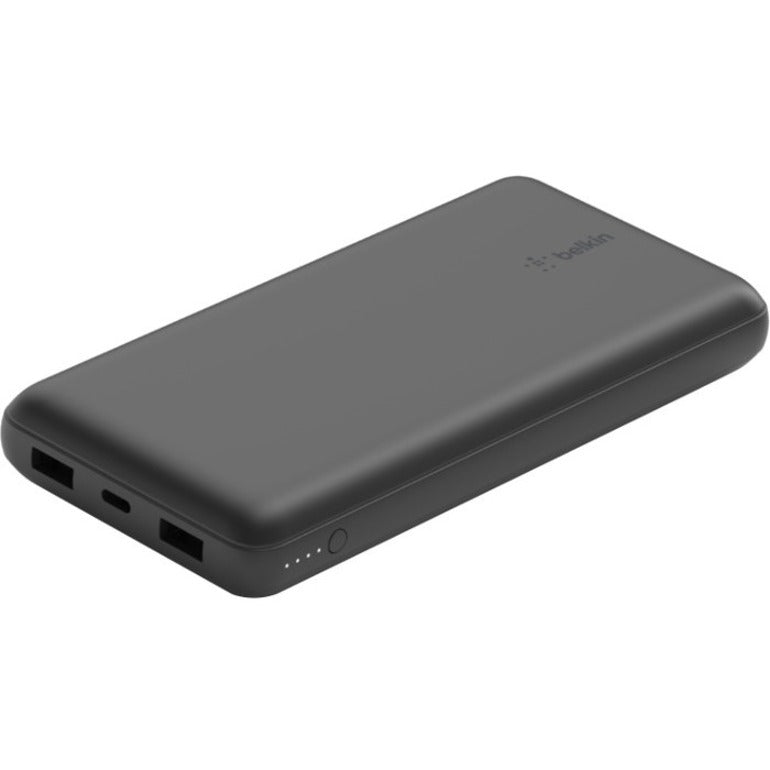 Belkin 15W 3-port USB Power Bank - 20K mAh - 2xUSB-A (12W), 1xUSB-C (15W) - Portable Charger - w/ USB-A to USB-C Cable - Black BPB012BTBK