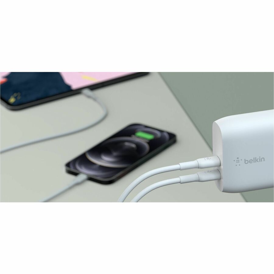 Belkin BoostCharge Dual USB-C Power Delivery Wall Charger 40W - Power Adapter WCB006DQWH