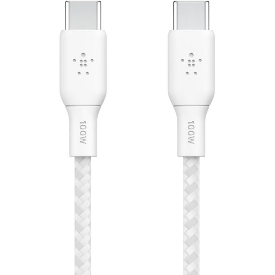 Belkin BoostCharge USB-C to USB-C Cable 100W - (2 meter / 6.6 foot, White) CAB014bt2MWH