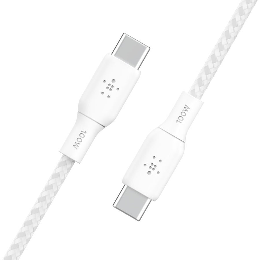 Belkin BoostCharge USB-C to USB-C Cable 100W - (2 meter / 6.6 foot, White) CAB014bt2MWH