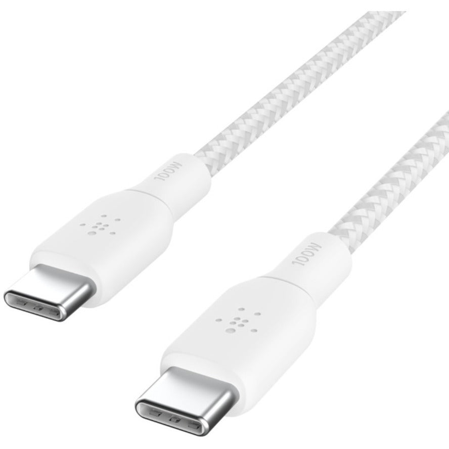 Belkin BoostCharge USB-C to USB-C Cable 100W - (2 meter / 6.6 foot, White) CAB014bt2MWH