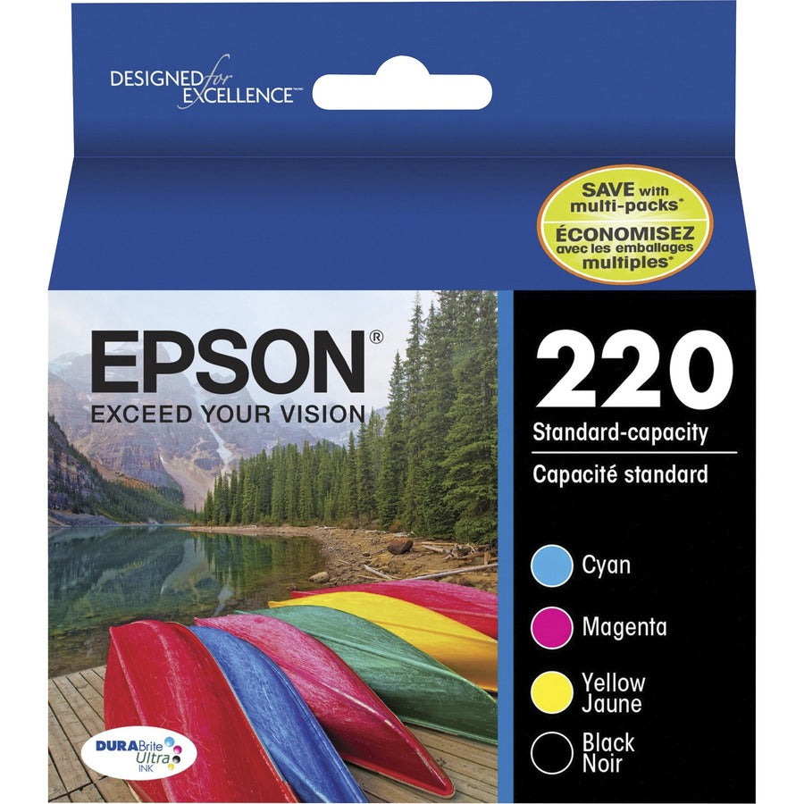 Epson DURABrite Ultra 220 Original Standard Yield Inkjet Ink Cartridge - Combo Pack - Black, Cyan, Magenta, Yellow - 1 Each T220120-BCS