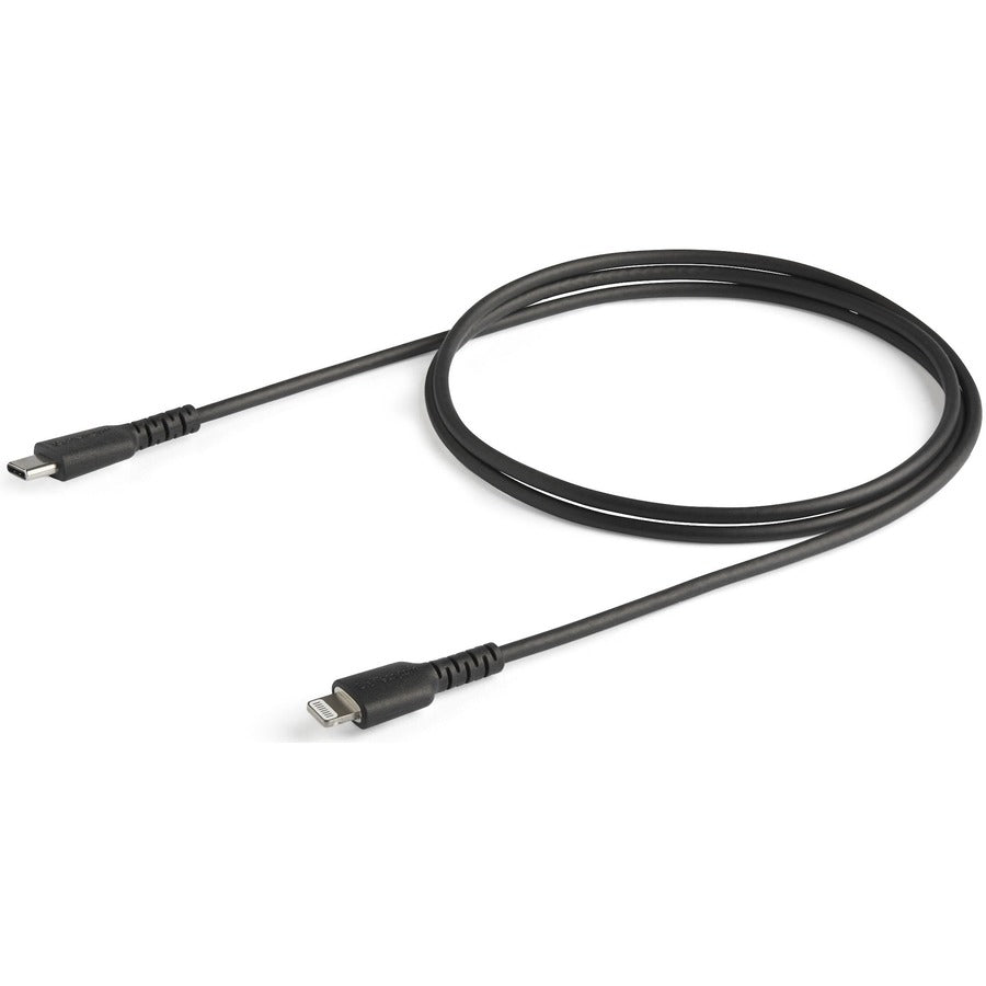 StarTech.com 3 foot/1m Durable Black USB-C to Lightning Cable, Rugged Heavy Duty Charging/Sync Cable for Apple iPhone/iPad MFi Certified RUSBCLTMM1MB