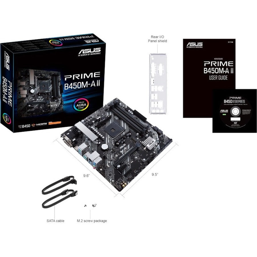 Asus Prime B450M-A II Desktop Motherboard - AMD B450 Chipset - Socket AM4 - Micro ATX PRIME B450M-A II