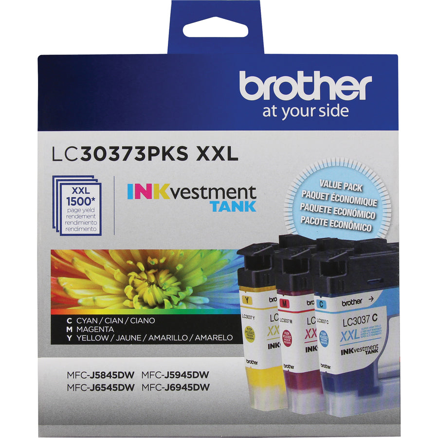 Brother LC30373PKS Original Inkjet Ink Cartridge - Cyan, Magenta, Yellow - 3 Pack LC30373PKS