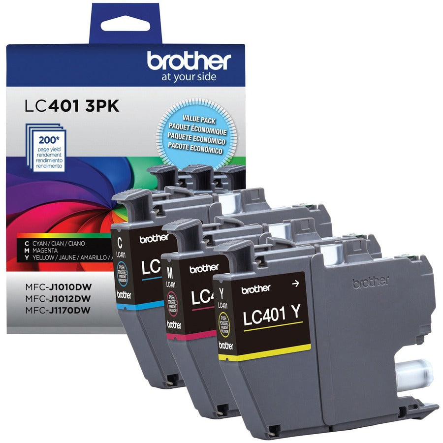 Brother LC4013PKS Original Standard Yield Inkjet Ink Cartridge - CMY - 3 / Pack LC4013PKS