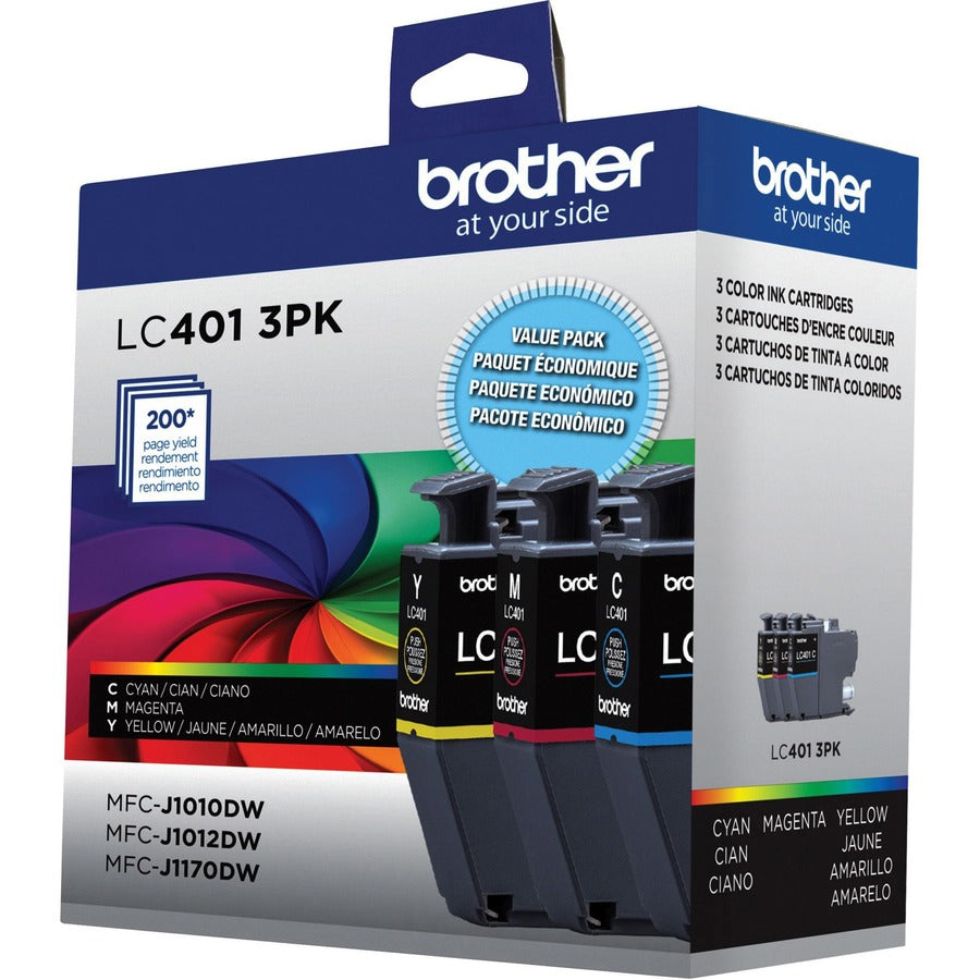 Brother LC4013PKS Original Standard Yield Inkjet Ink Cartridge - CMY - 3 / Pack LC4013PKS