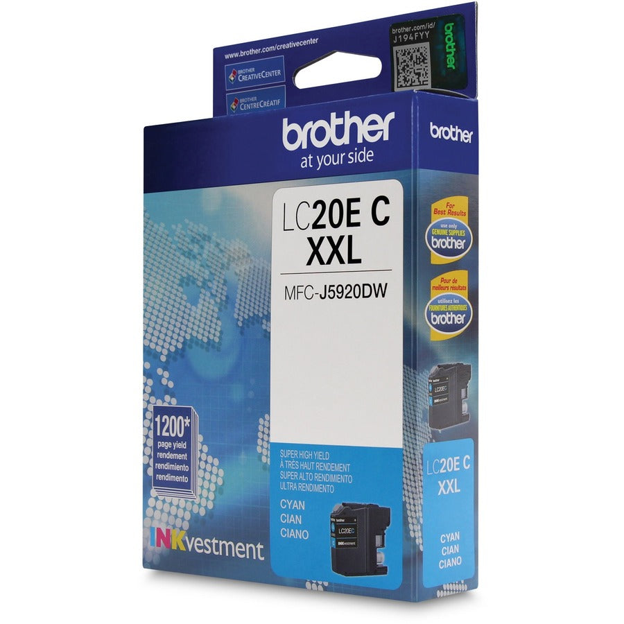 Brother INKvestment LC20ECS Original Super High (XXL Series) Yield Inkjet Ink Cartridge - Cyan Pack LC20ECS