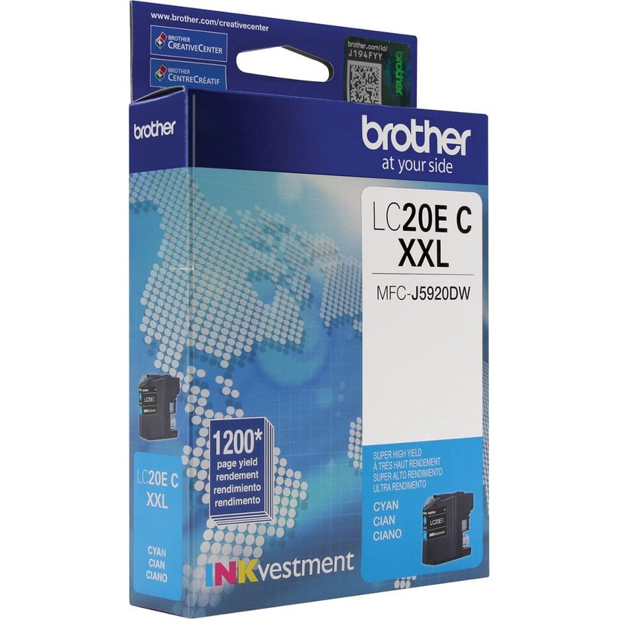 Brother INKvestment LC20ECS Original Super High (XXL Series) Yield Inkjet Ink Cartridge - Cyan Pack LC20ECS