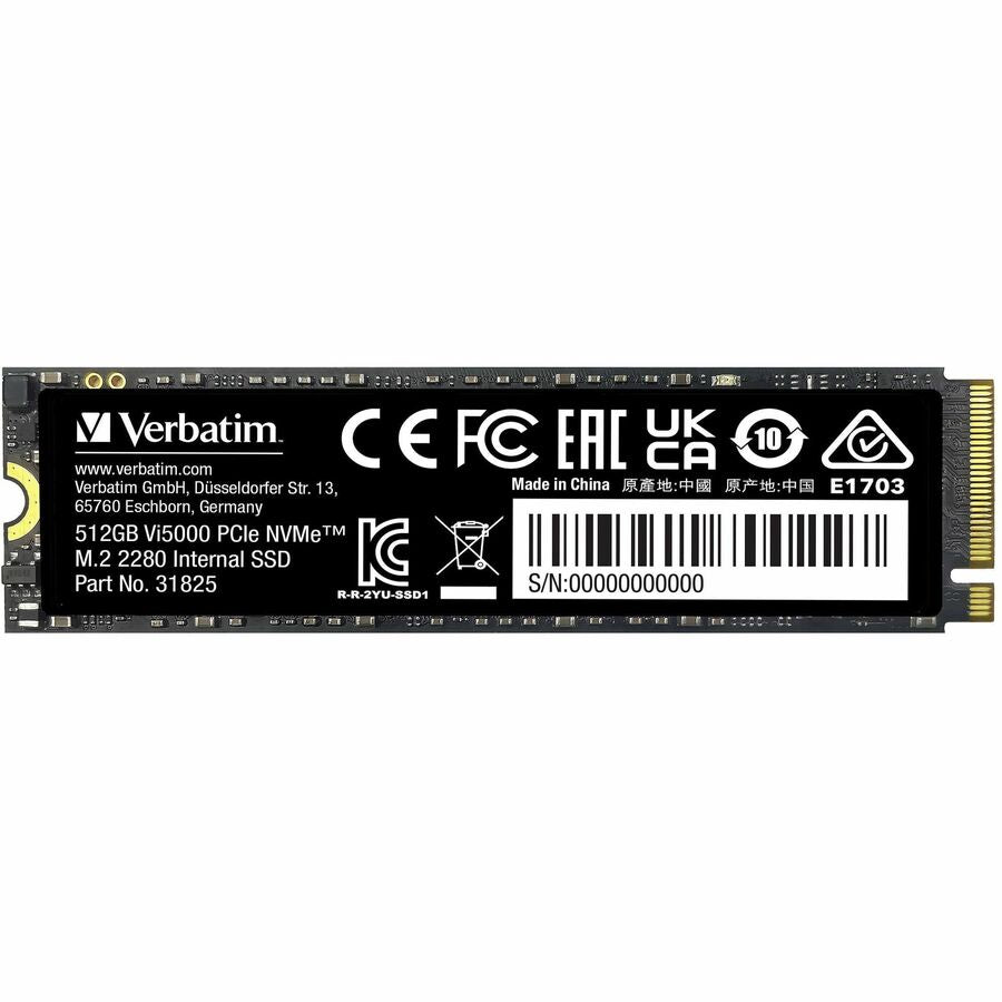 Verbatim Vi5000 512 GB Solid State Drive - M.2 2280 Internal - PCI Express NVMe (PCI Express NVMe 4.0) 31825