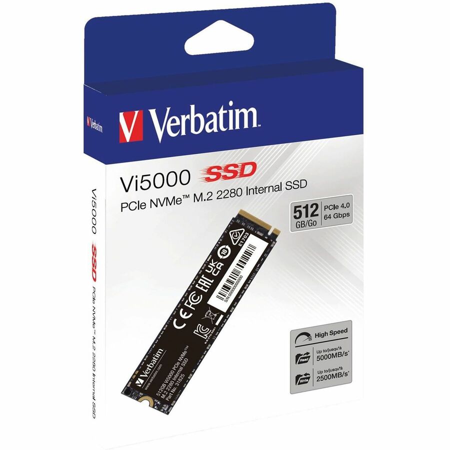 Verbatim Vi5000 512 GB Solid State Drive - M.2 2280 Internal - PCI Express NVMe (PCI Express NVMe 4.0) 31825