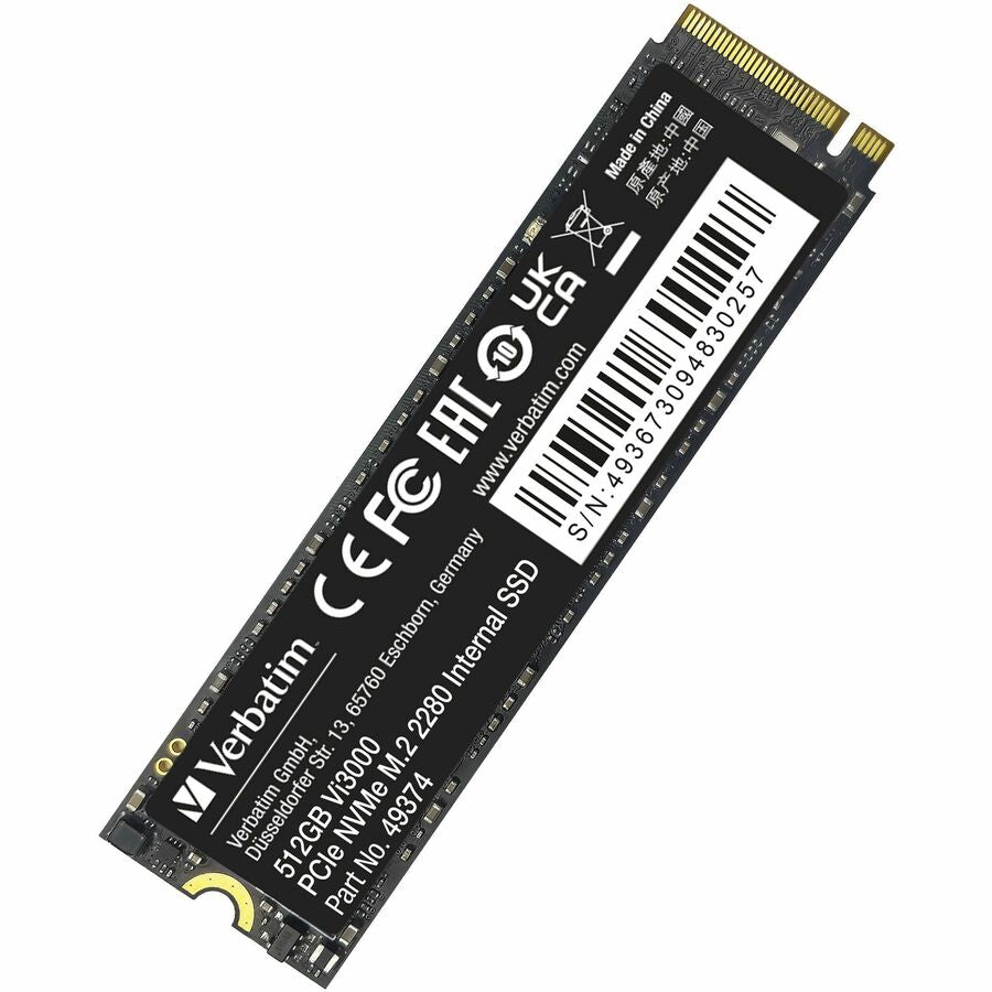 Verbatim Vi3000 512 GB Solid State Drive - M.2 2280 Internal - PCI Express NVMe (PCI Express NVMe 3.0 x4) 49374