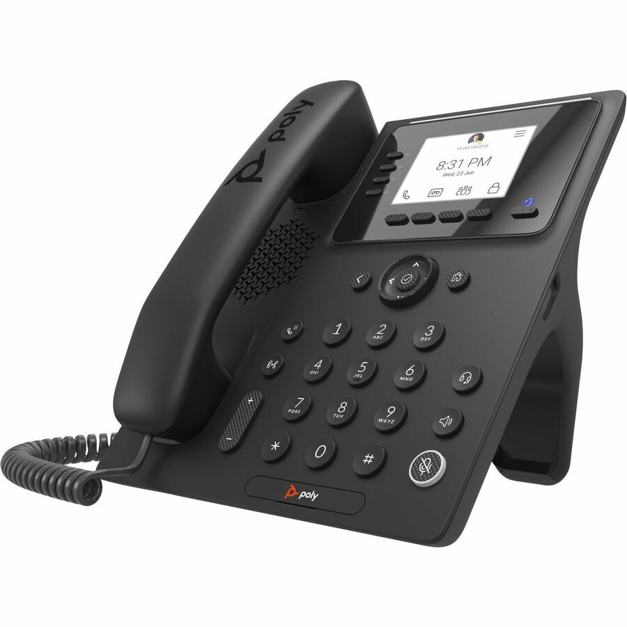 Poly CCX 350 IP Phone - Corded - Corded - Desktop, Wall Mountable - Black - TAA Compliant 848Z7AA#ABA