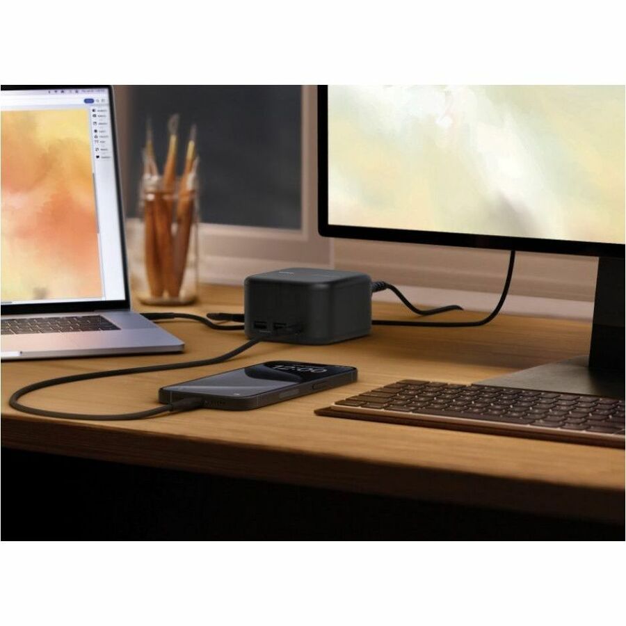 Belkin USB-C 6-in-1 Core GaN Docking Station - 130W - 2xUSB-C, 2xUSB-A, 1xEthernet, 1xHDMI - 4K - Black INC018TTBK