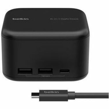 Belkin USB-C 6-in-1 Core GaN Docking Station - 130W - 2xUSB-C, 2xUSB-A, 1xEthernet, 1xHDMI - 4K - Black INC018TTBK