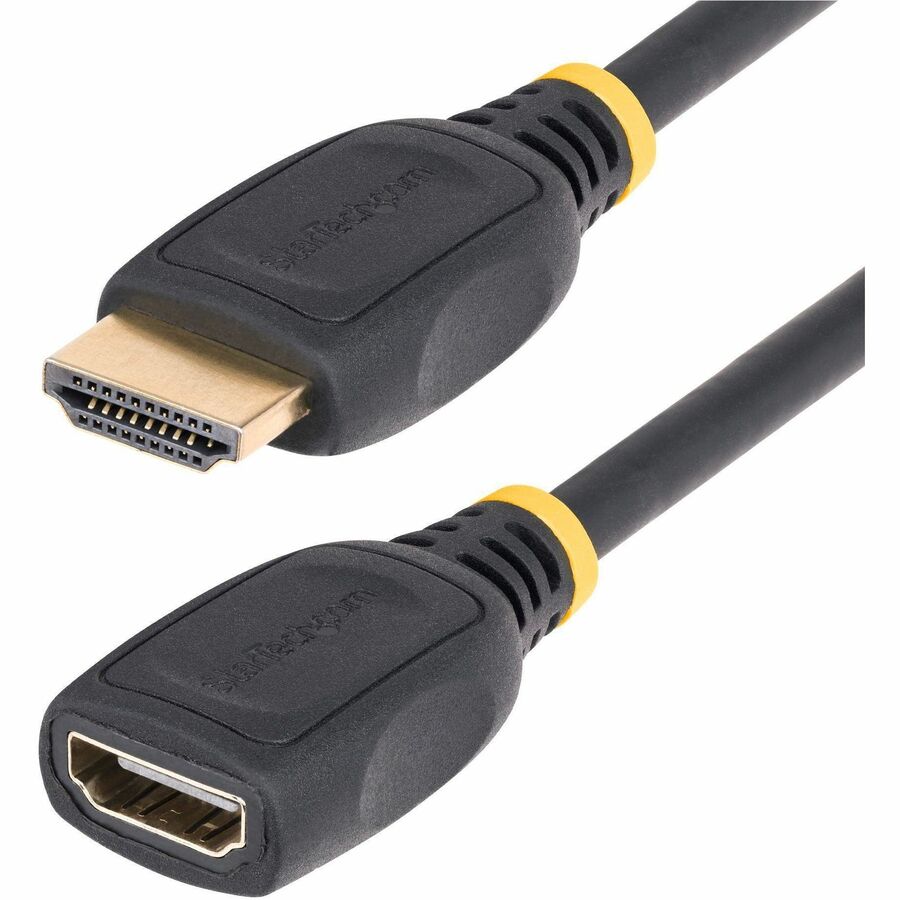 StarTech.com 18in (0.5m) HDMI 2.0 Extension Cable, High Speed HDMI Port Saver Cable, 4K 60Hz, HDMI Male to Female Extension Adapter Cord HD2MF18INL