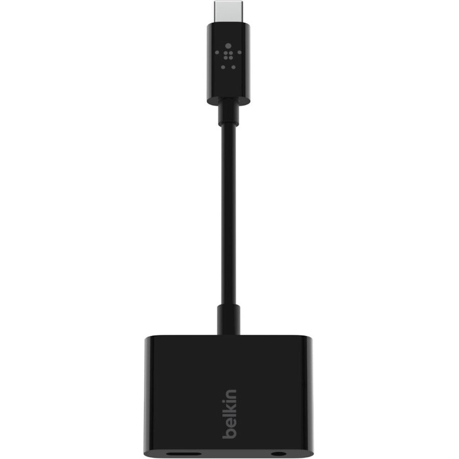 Belkin RockStar 3.5mm Audio + USB-C Charge Adapter F7U080BTBLK