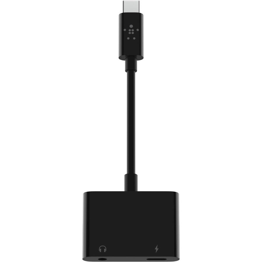 Belkin RockStar 3.5mm Audio + USB-C Charge Adapter F7U080BTBLK