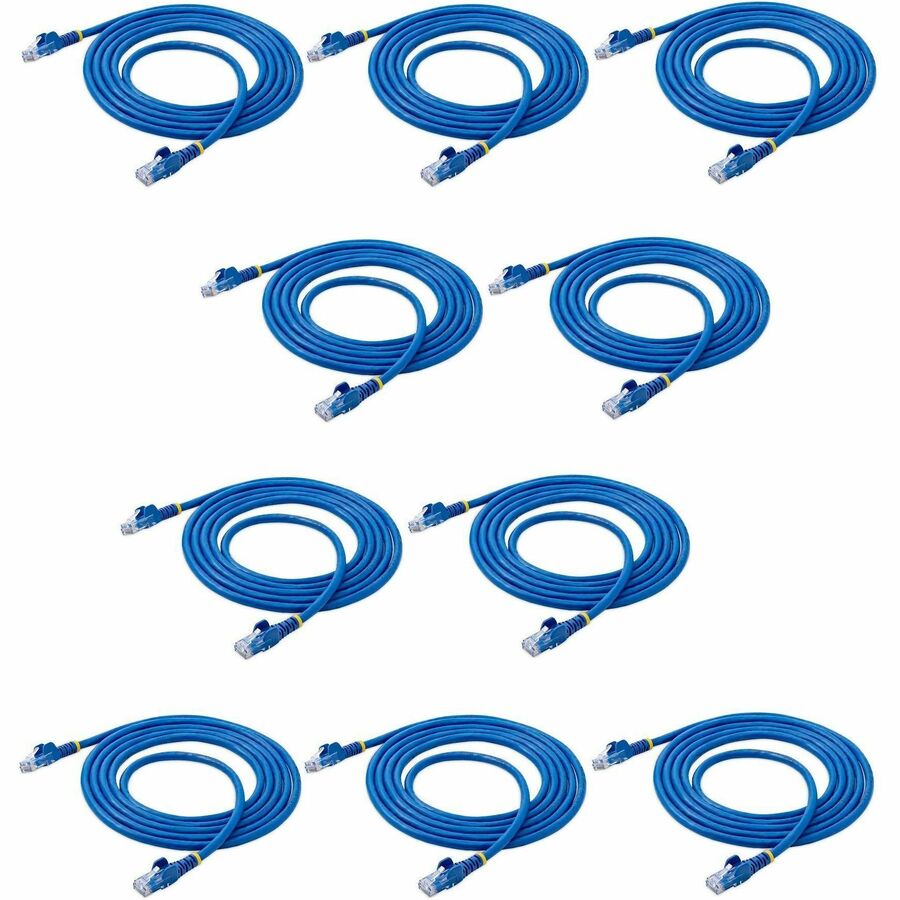 StarTech.com 7 ft. CAT6 Ethernet Cable - 10 Pack - ETL Verified - Blue CAT6 Patch Cord - Snagless RJ45 Connectors - 24 AWG - UTP N6PATCH7BL10PK