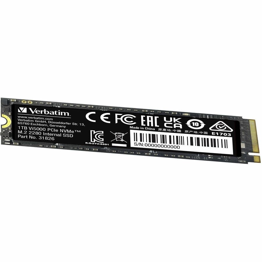 Verbatim Vi5000 1 GB Solid State Drive - M.2 2280 Internal - PCI Express NVMe (PCI Express NVMe 4.0) 31826