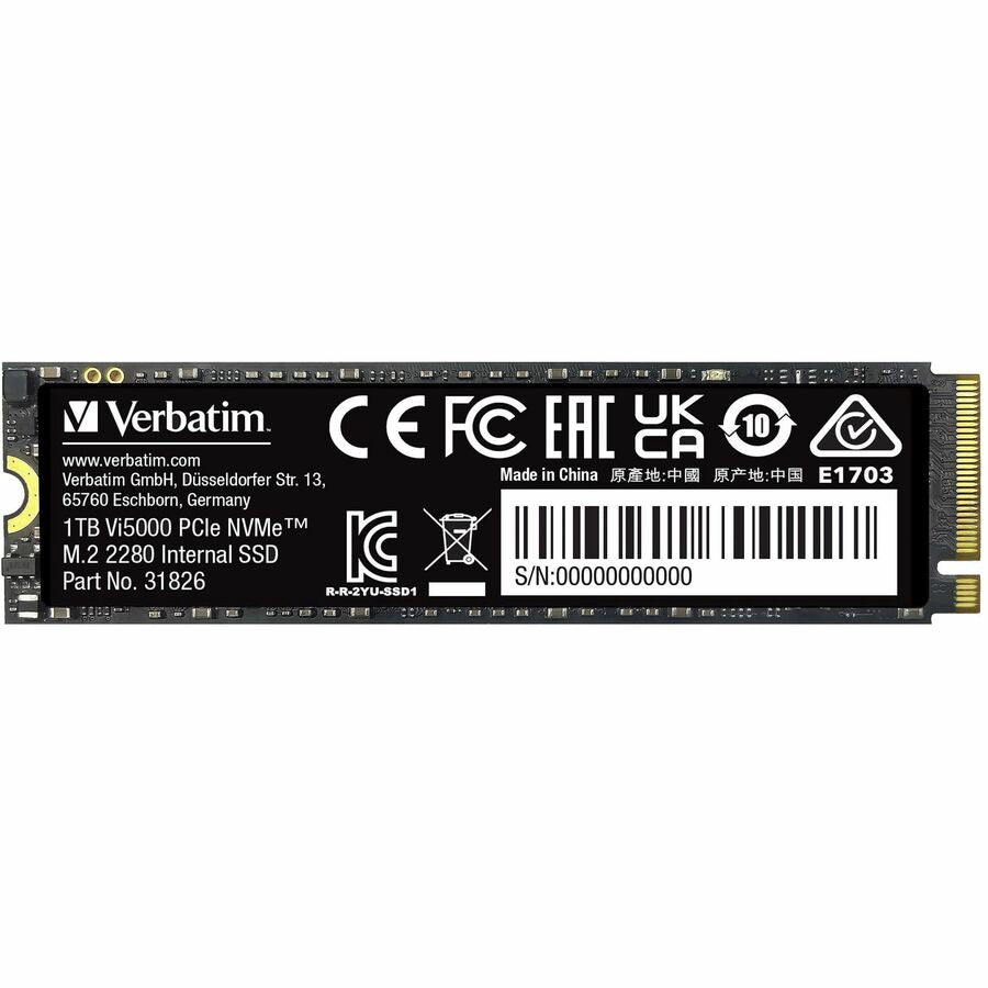 Verbatim Vi5000 1 GB Solid State Drive - M.2 2280 Internal - PCI Express NVMe (PCI Express NVMe 4.0) 31826