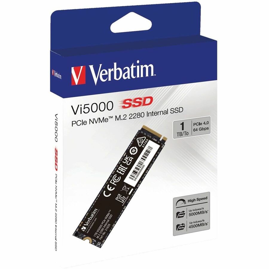 Verbatim Vi5000 1 GB Solid State Drive - M.2 2280 Internal - PCI Express NVMe (PCI Express NVMe 4.0) 31826