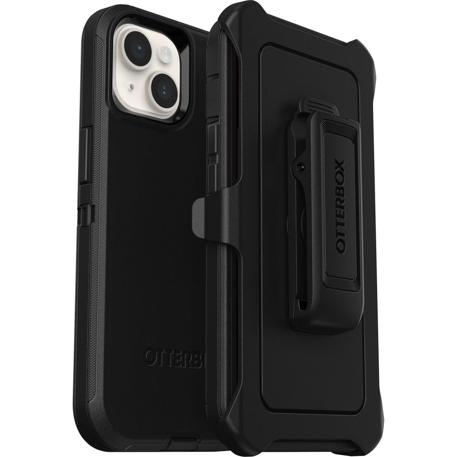 OtterBox Defender Rugged Carrying Case (Holster) Apple iPhone 13 Smartphone - Black 77-85437