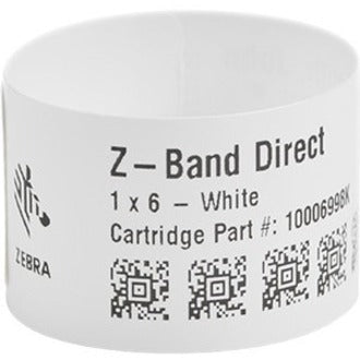 Zebra Wristband Polypropylene 1.25 x 11in Direct Thermal Zebra Z-Band Direct 1 in core 10006647