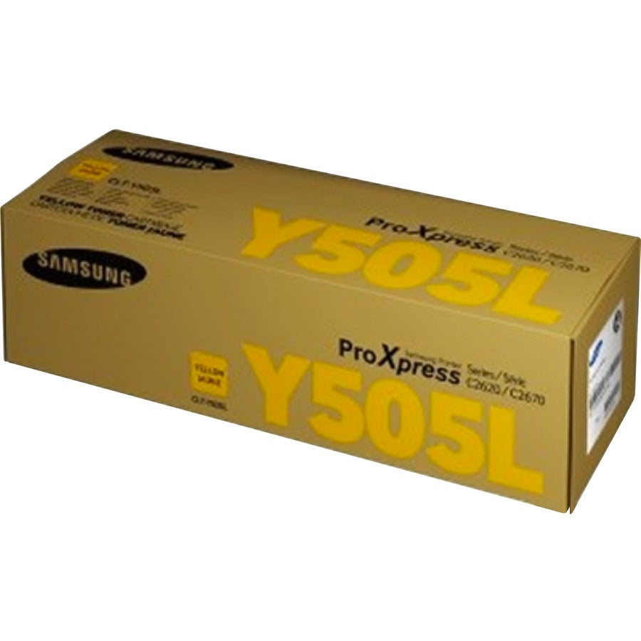 Samsung CLT-Y505L (SU514A) High Yield Laser Toner Cartridge - Yellow - 1 Each SU514A