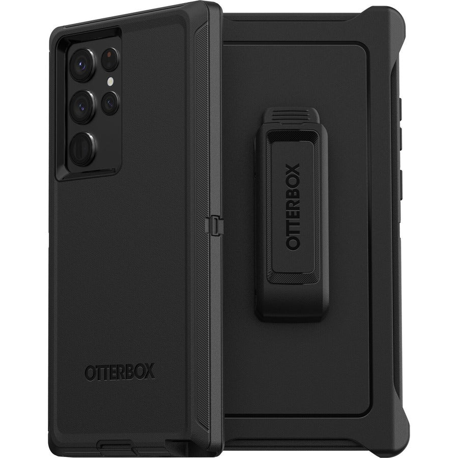 OtterBox Defender Rugged Carrying Case (Holster) Samsung Galaxy S22 Smartphone - Black 77-86358