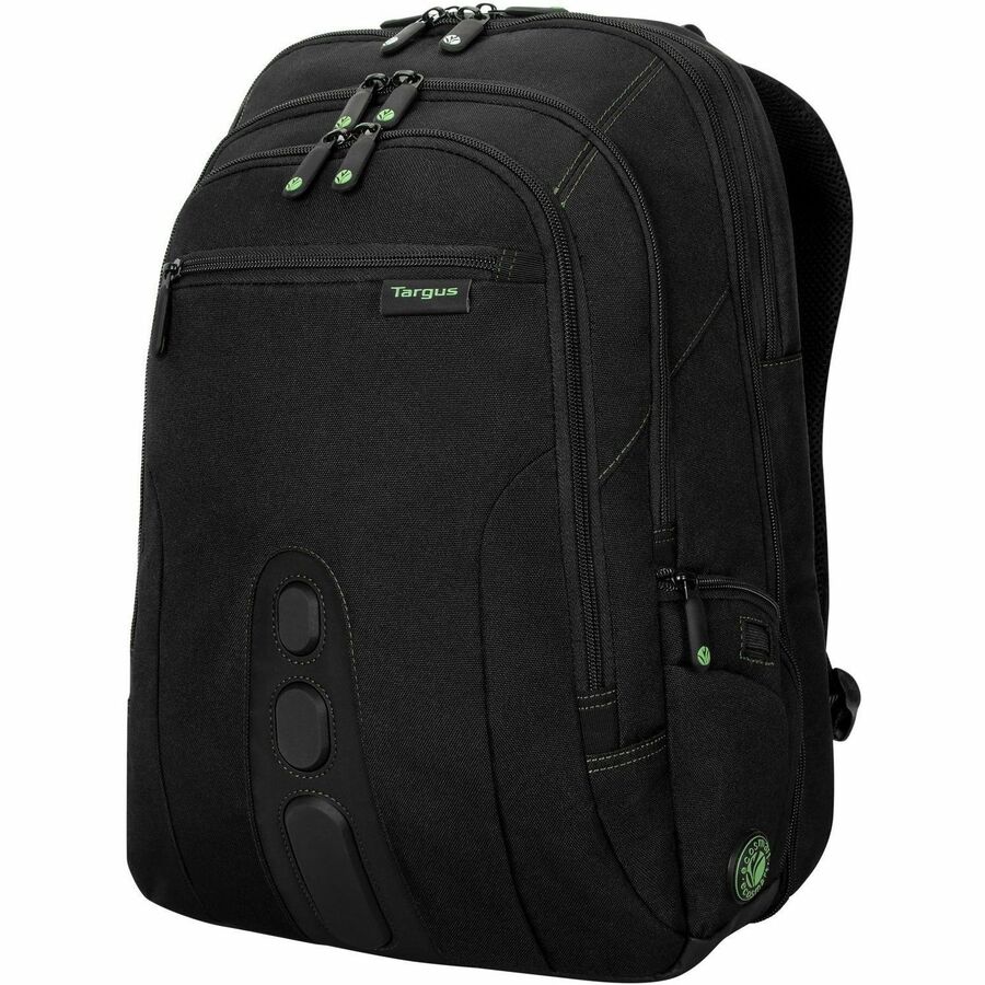 Targus Spruce EcoSmart TBB013US Carrying Case (Backpack) for 15.6" to 16" Notebook, Workstation, Accessories - Black, Green - TAA Compliant TBB013US-92