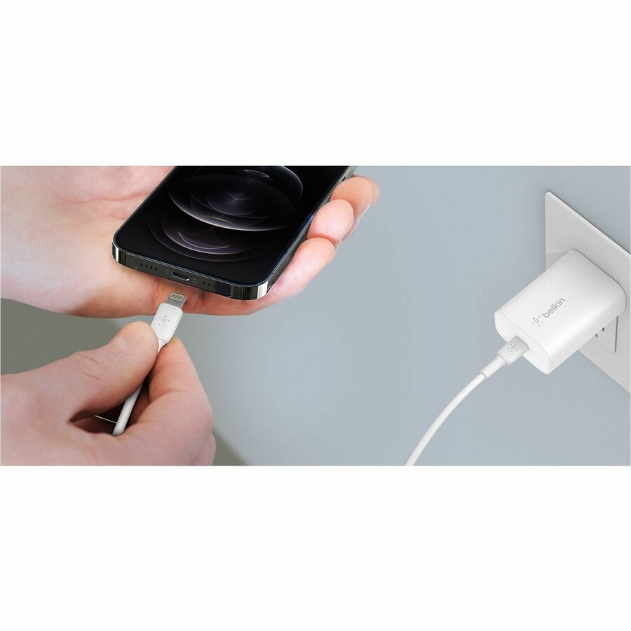 Belkin 25W Portable USB-C Wall Charger - 1xUSB-C - Fast Charging - Power Adapter - White WCA004DQWH