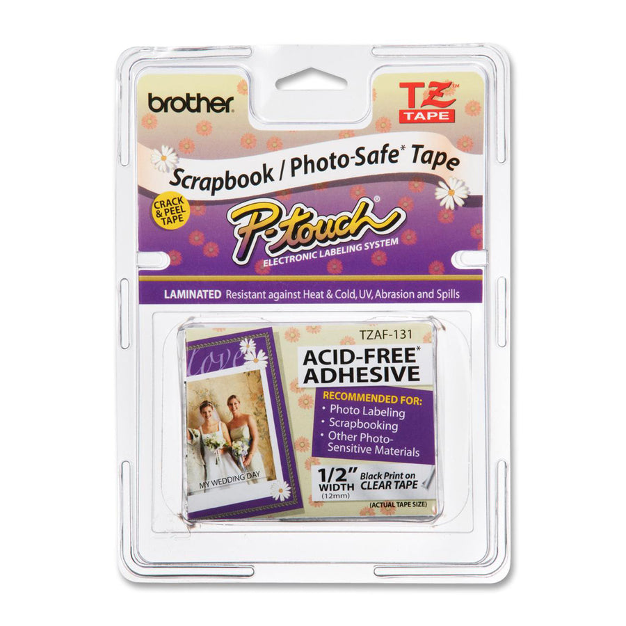 Brother TZE-AF131 Black on Clear Adhesive Tape TZE-AF131