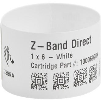 Zebra Wristband Polypropylene 1 x 11in Direct Thermal Zebra Z-Band Direct HC100 10006995K