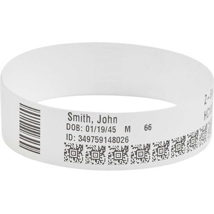 Zebra Wristband Polypropylene 1 x 11in Direct Thermal Zebra Z-Band Direct 1 in core 10005008