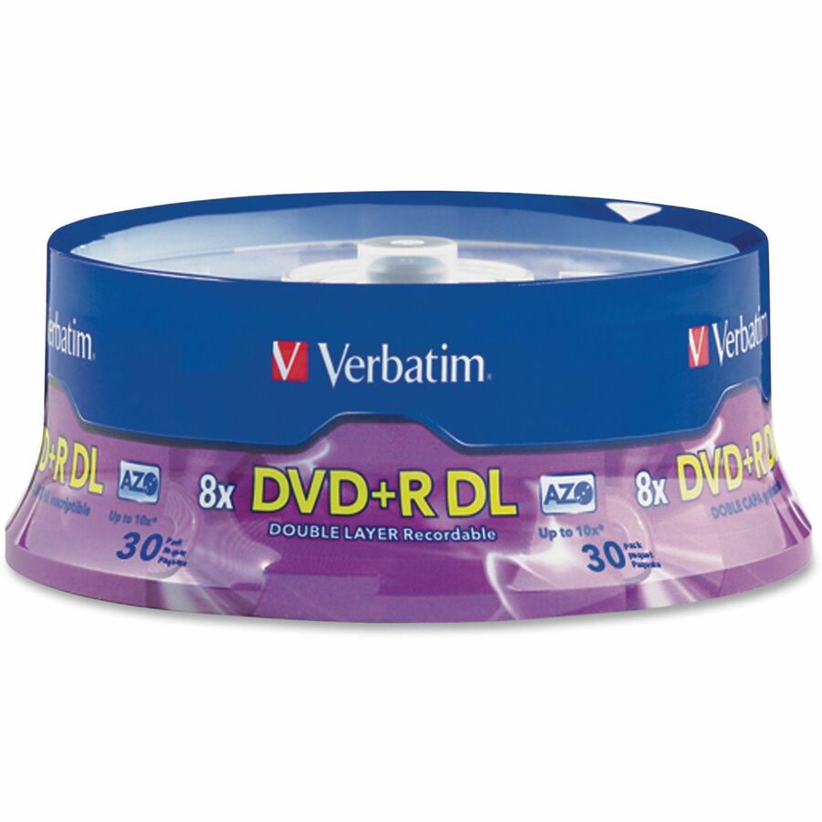 Verbatim 96542 DVD Recordable Media - DVD+R DL - 8x - 8.50 GB - 30 Pack Spindle - Silver 96542