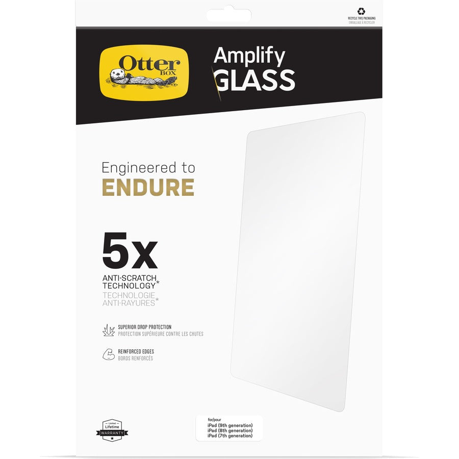 OtterBox iPad (9th, 8th, and 7th Gen) Alpha Glass Screen Protector Clear 77-62053