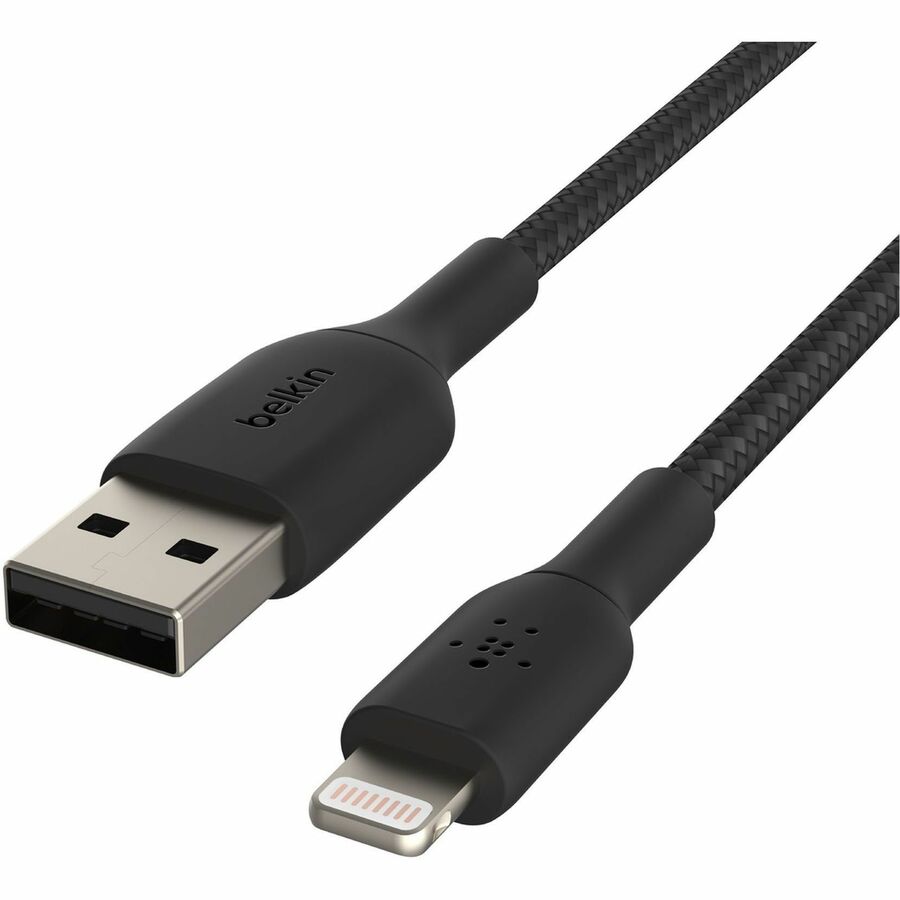 Belkin Braided Lightning to USB-A Cable (2m / 6.6ft, Black) CAA002BT2MBK