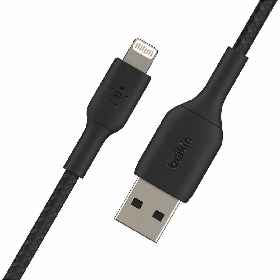 Belkin Braided Lightning to USB-A Cable (2m / 6.6ft, Black) CAA002BT2MBK