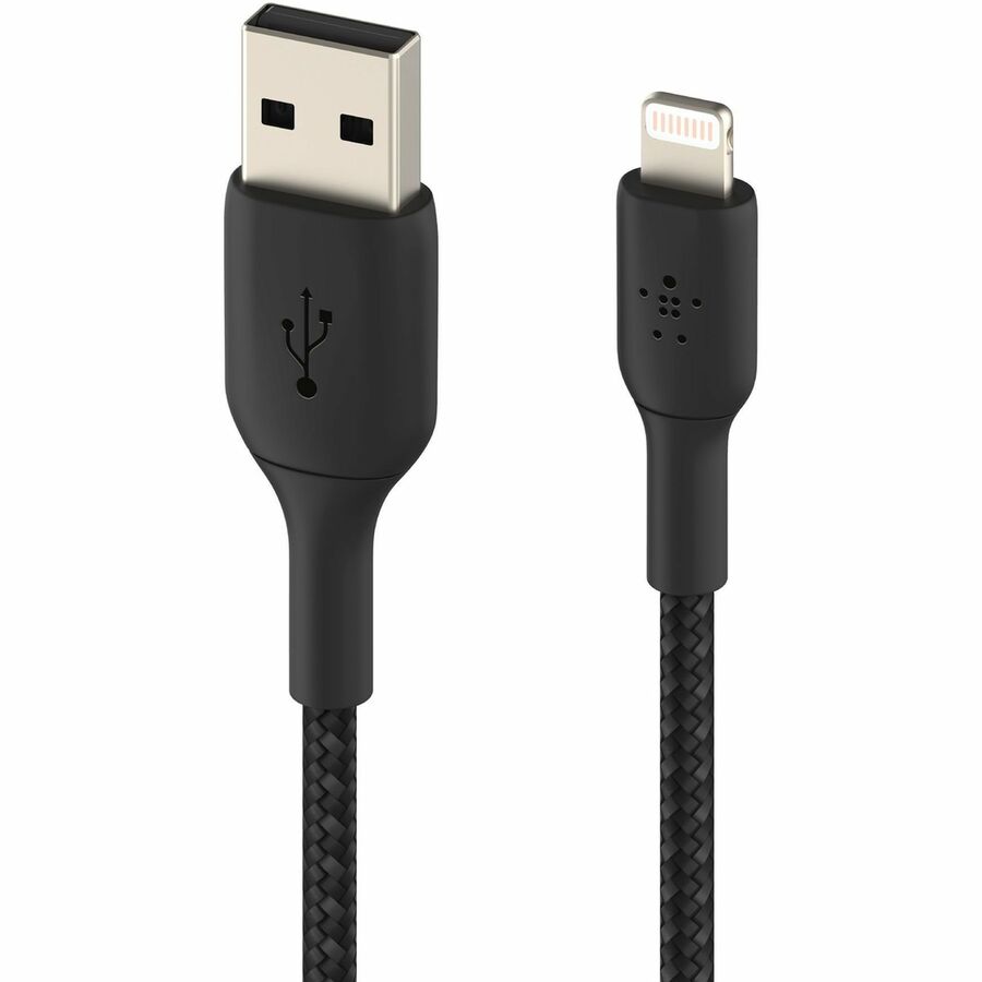 Belkin Braided Lightning to USB-A Cable (2m / 6.6ft, Black) CAA002BT2MBK