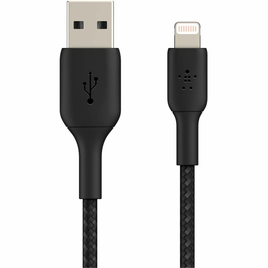 Belkin Braided Lightning to USB-A Cable (2m / 6.6ft, Black) CAA002BT2MBK