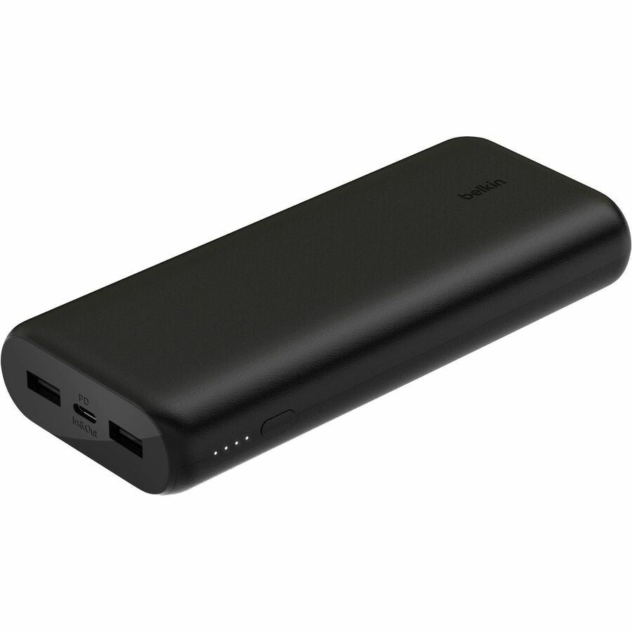 Belkin 20W 3-port USB Power Bank - 20K mAh - 2xUSB-A (12W), 1xUSB-C (15W) - Portable Charger - w/ USB-C to USB-C Cable - Black BPB014BTBK