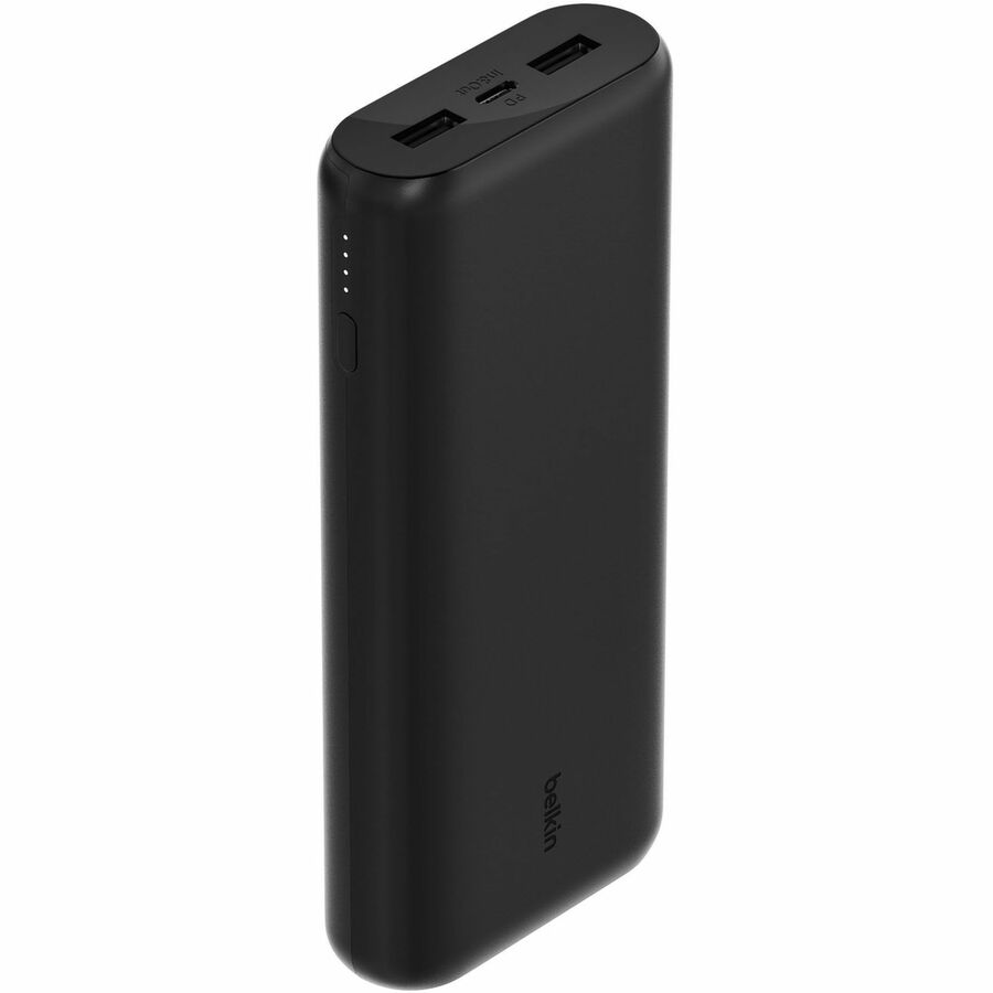 Belkin 20W 3-port USB Power Bank - 20K mAh - 2xUSB-A (12W), 1xUSB-C (15W) - Portable Charger - w/ USB-C to USB-C Cable - Black BPB014BTBK