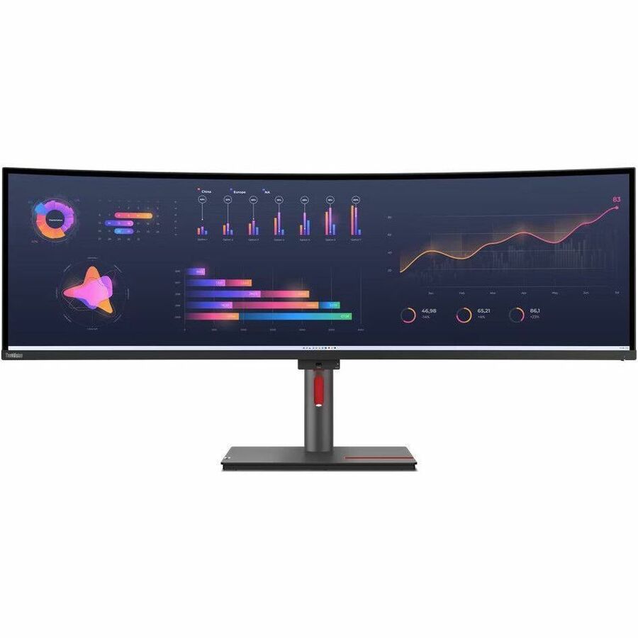 Lenovo ThinkVision P49W-30 49" Class Dual Quad HD (DQHD) Curved Screen LED Monitor - 32:9 - Raven Black 63DBRAR1US