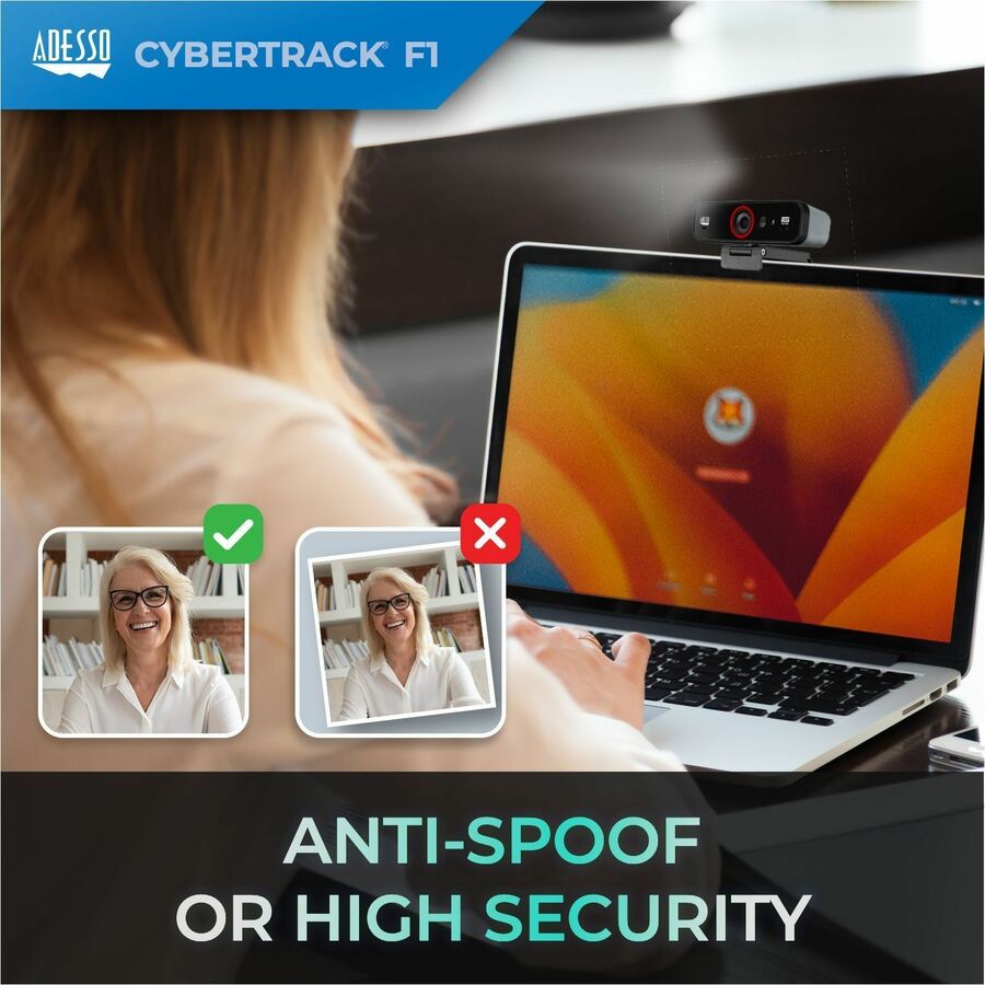 Adesso CyberTrack F1 Webcam - 2.1 Megapixel - 30 fps - USB 2.0 - 1 Each CyberTrack F1