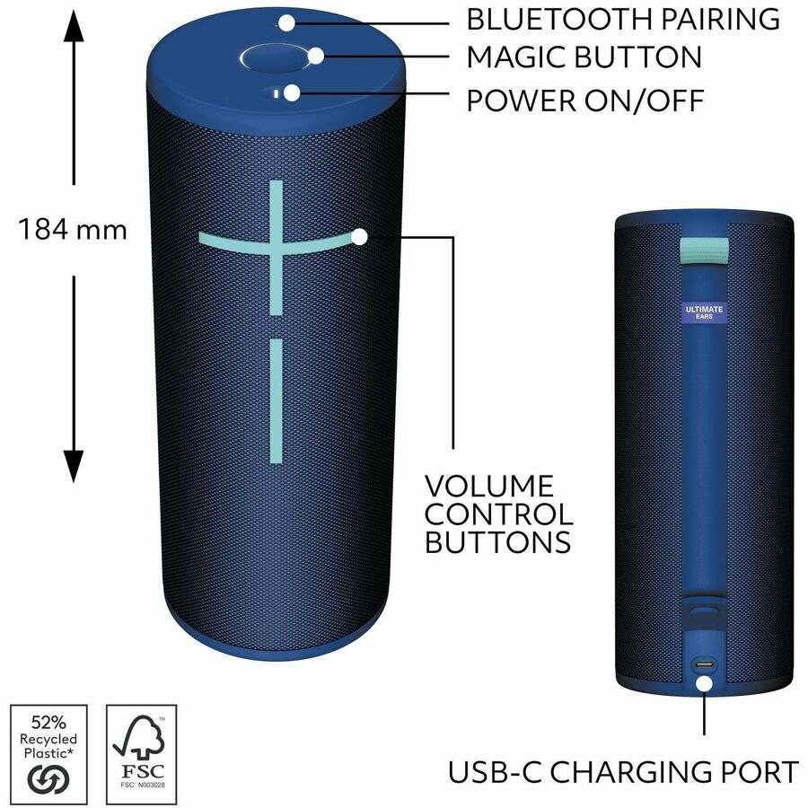 Ultimate Ears BOOM 4 Portable Bluetooth Speaker System - Cobalt Blue 984-001967