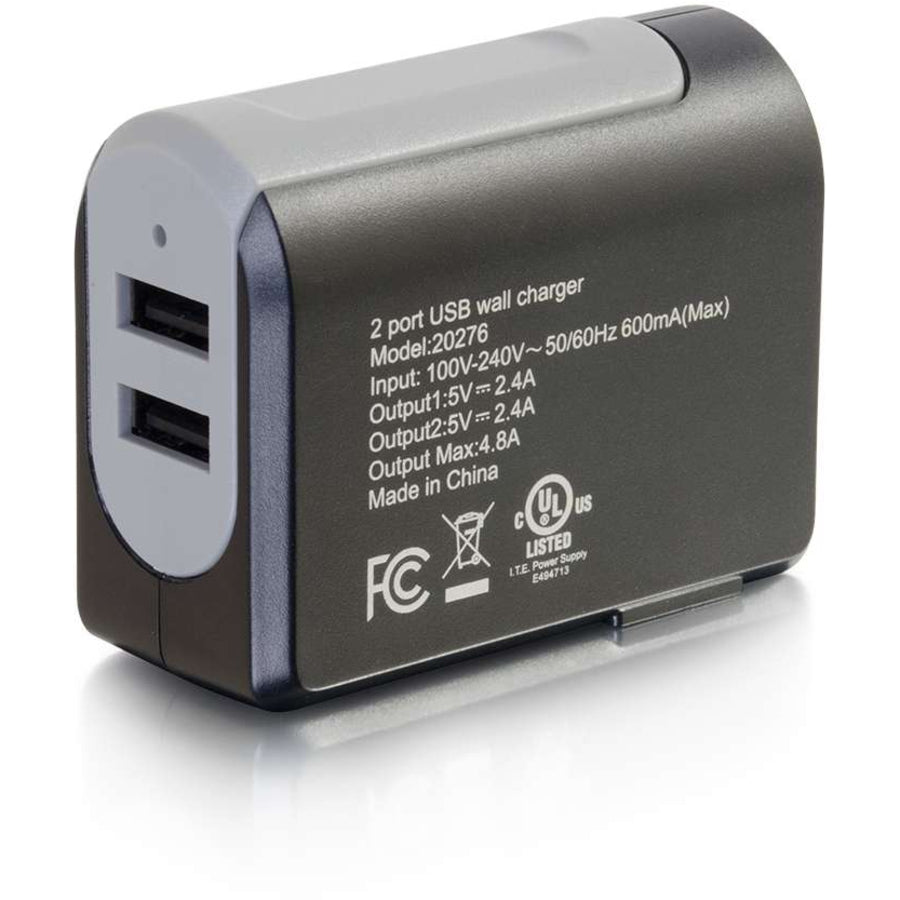 Legrand 2-Port USB A Wall Charger - Dual Port USB Power Adapter - 5V/4.8A 20276